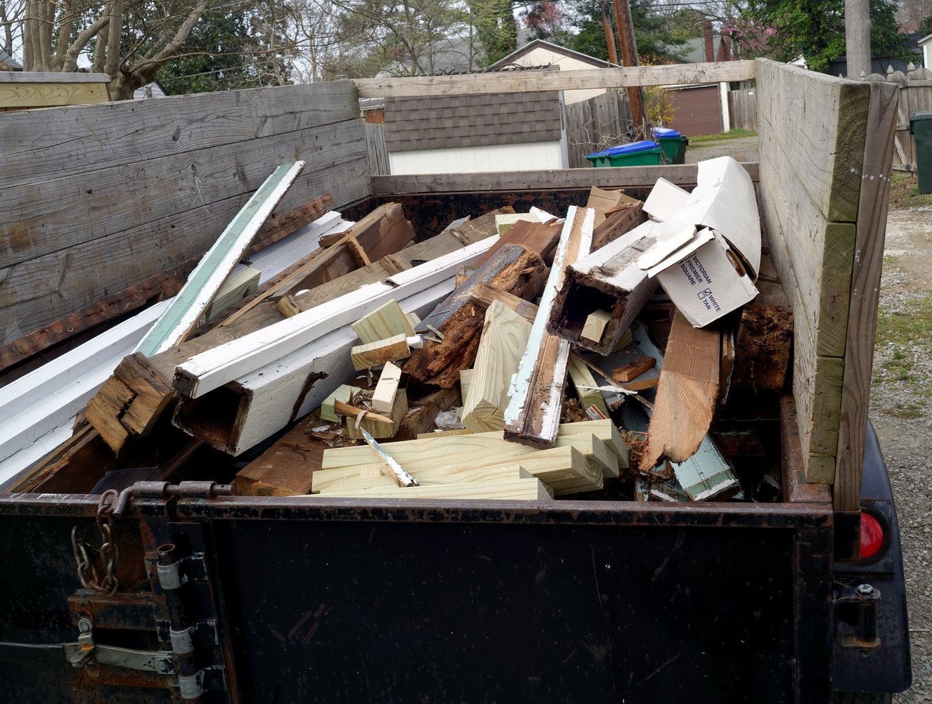 Pickup Truck with Construction Debris